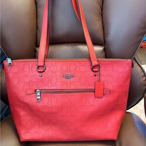 Coach Perforated Signature GalleryTote Bag